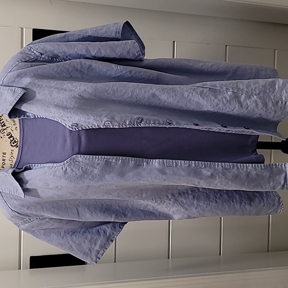 Bridgewater Studio Linen Blouse with Tank Top - Picture 1 of 11